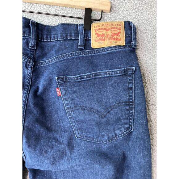 Levi's 502 Jeans Men 38 x 34 All Seasons Tech Dark Wash Straight High Rise Pant - Picture 4 of 15